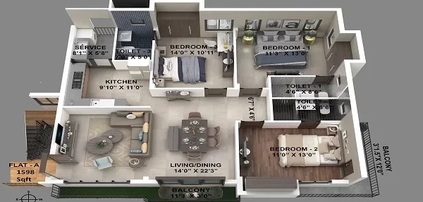 prestige-oakville-3-bhk-apartment-floor-plan